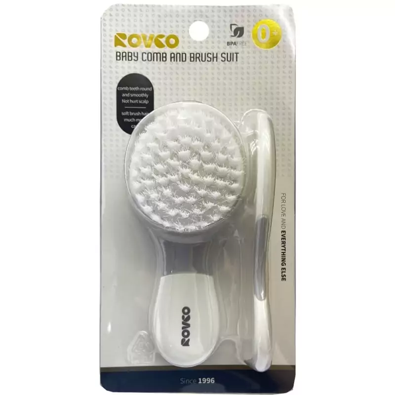 ست شانه و برس دو رنگ رووکو Rovco - الیاف طبیعی BPA Free