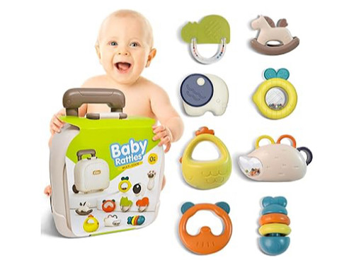 پک جغجغه چمدونی Baby Rattle - ۸ تکه BPA Free