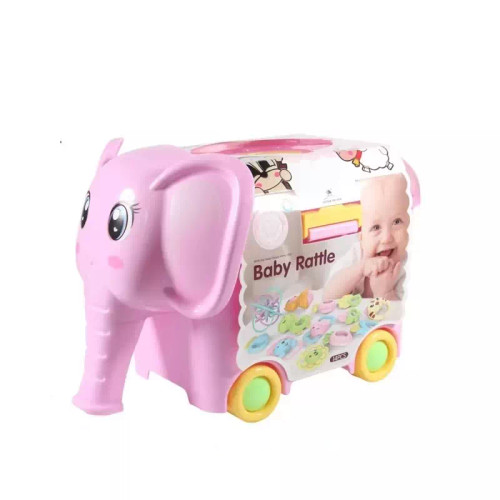 جغجغه فیل رنگ صورتی - مناسب بدو تولد تا ۱۸ ماه