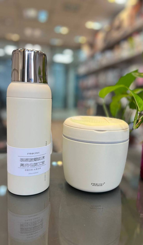 فلاسک (ظرف) غذا  به همراه فلاسک (تراول ماگ) آب سرد و گرم