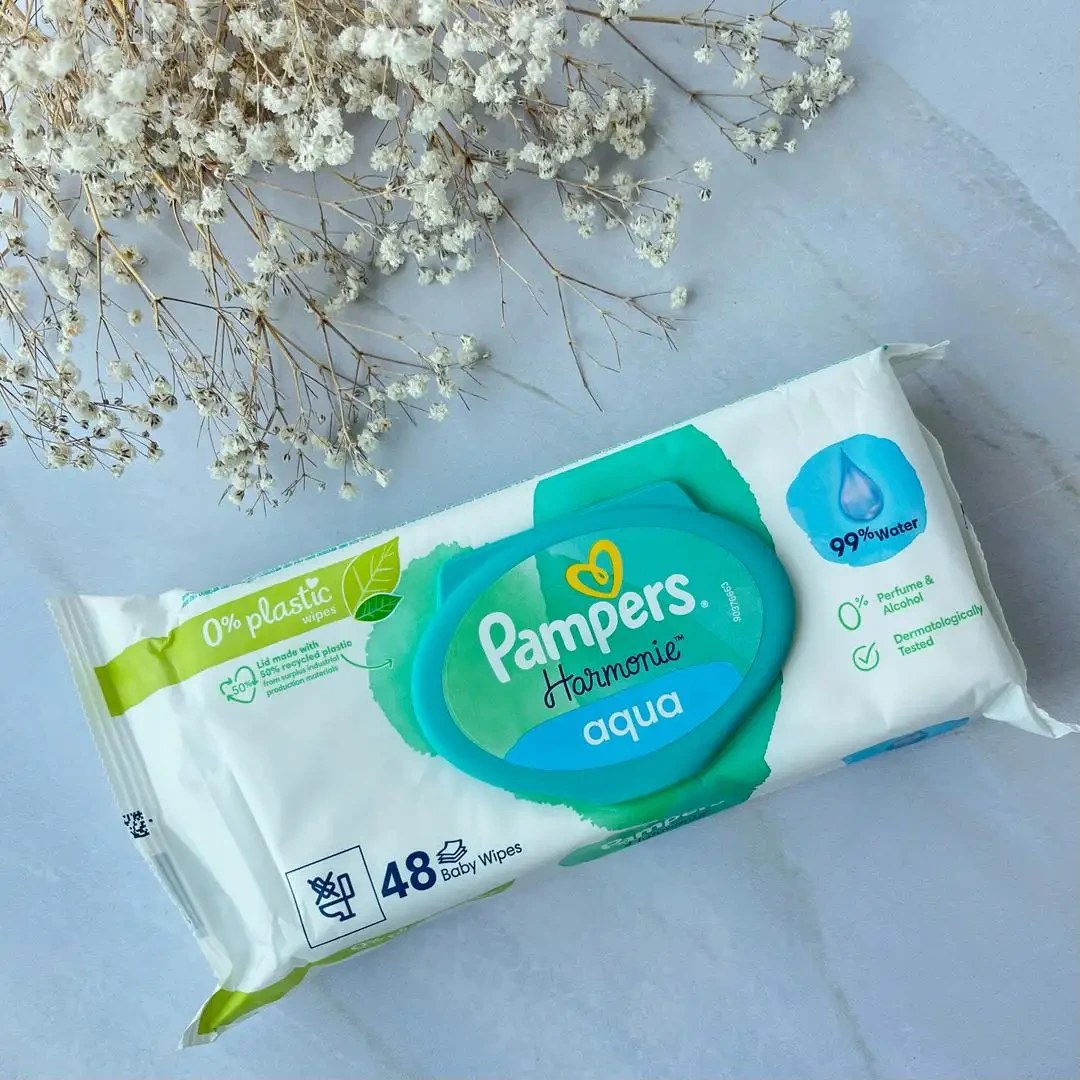 خرید دستمال مرطوب کودک پمپرز hormonie AQUA اصل