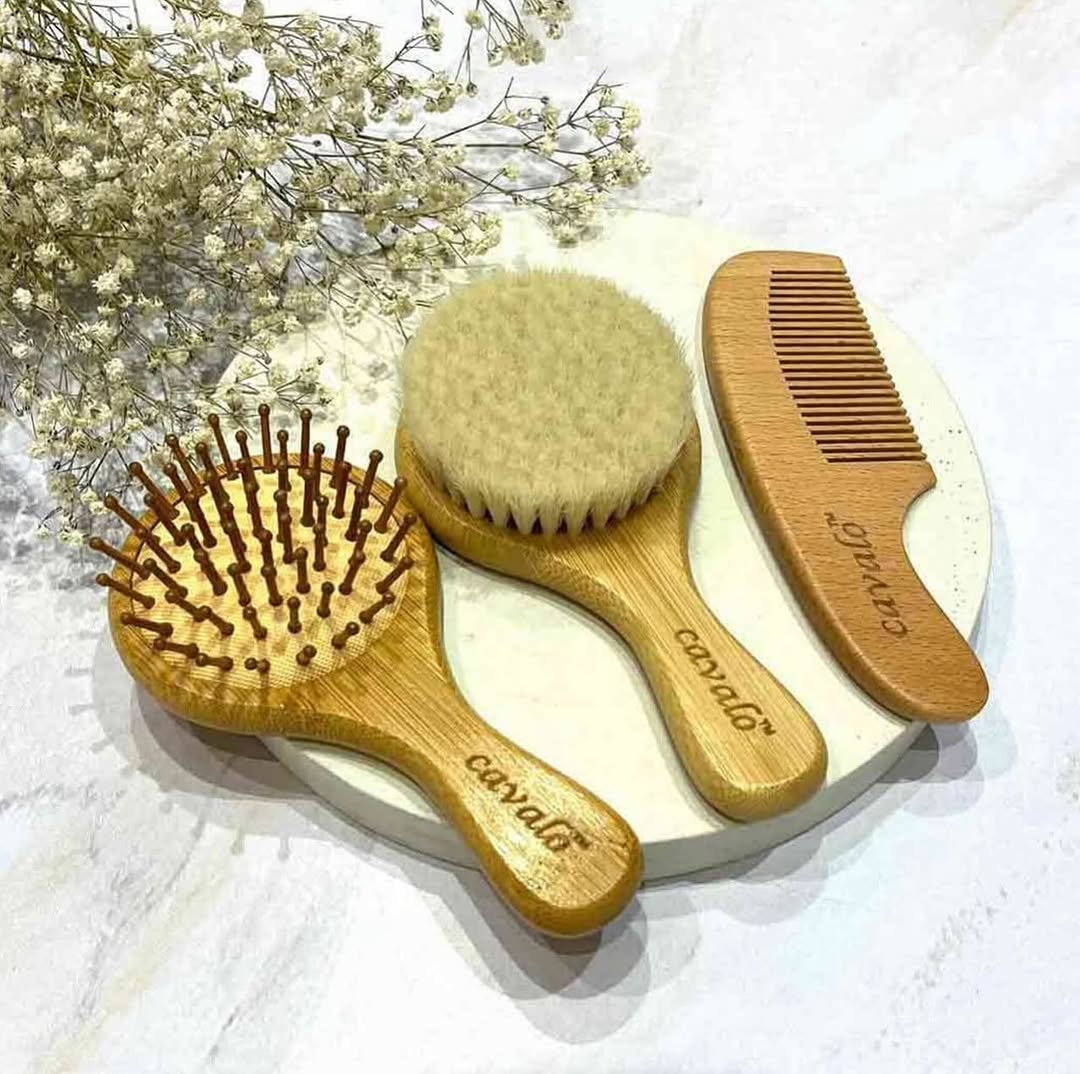 ست شانه و برس چوبی کاوالو ایتالیا Cavalo سیسمونی مانی نی