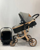 ست کالسکه همراه با کریر و ساک لوازم نوزادی سیسمونی مانینی