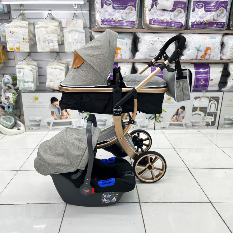 ست کالسکه همراه با کریر و ساک لوازم نوزادی سیسمونی مانینی