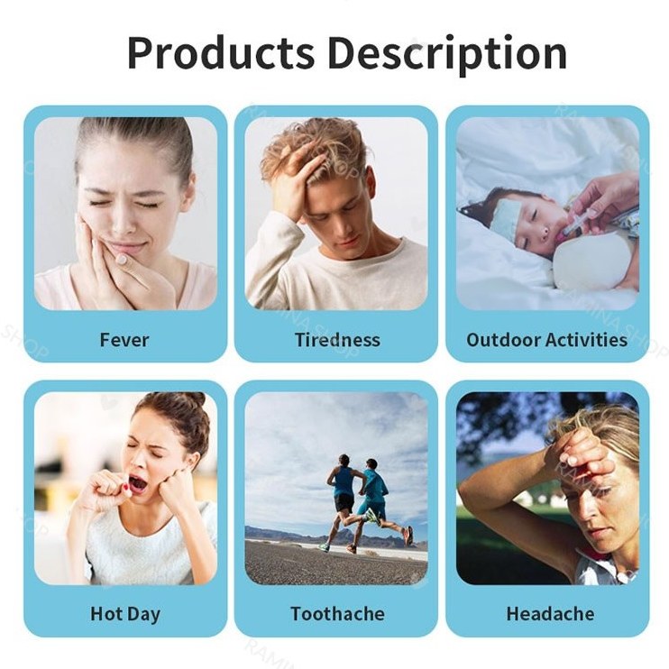 پد تب بر Cooling Gel Patch تغییر رنگ تشخیص تب