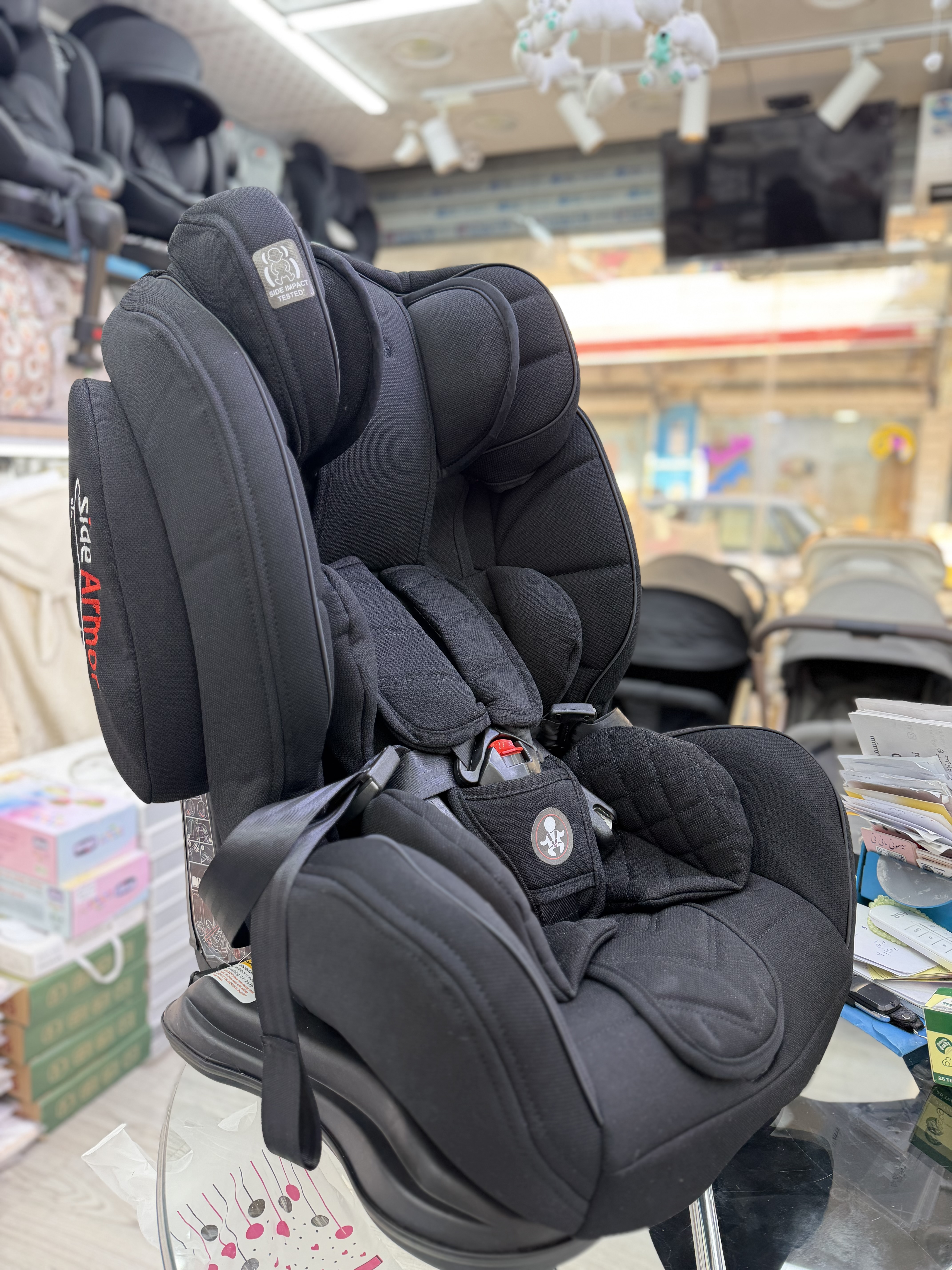 تصویر صندلی ماشین لورلی - تمام مشکی / سایه بان ندارد lorelli