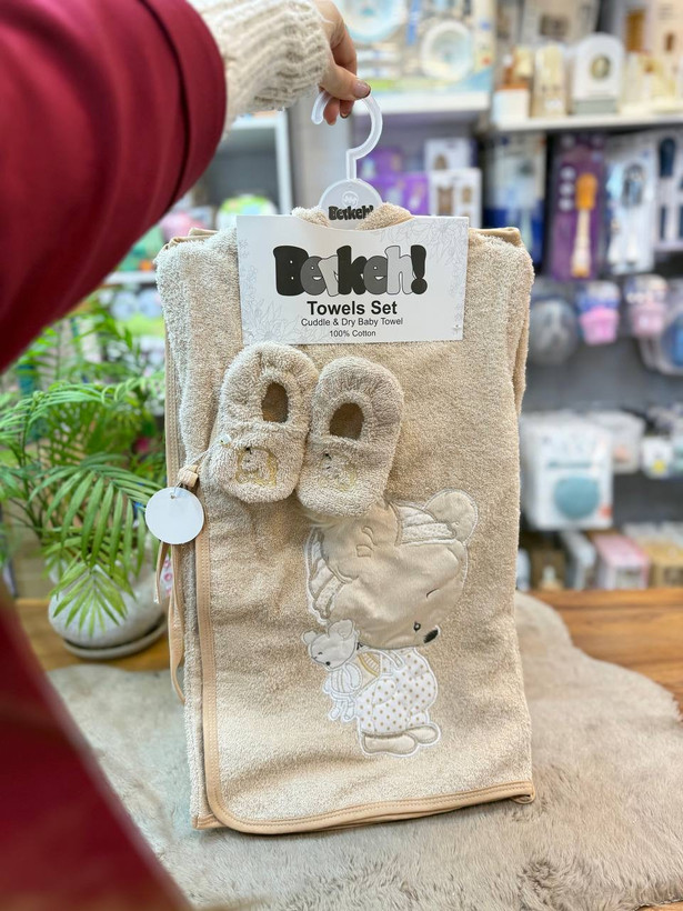 سرویس حوله نوزاد برکه با طرح حیوانات سیسمونی مانی نی