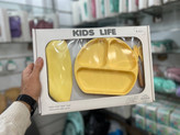 بشقاب سیلیکونی چسبنده Kids Life مناسب غذای کمکی نوزاد