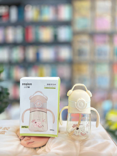 لیوان آبخوری دسته دار جدید Zaxion رنگ کرم سیسمونی مانی نی