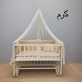 تخت چوبی کنار مادر سلیکا سایز ۱۰۵ رنگ فندقی با پایه قابل تنظیم