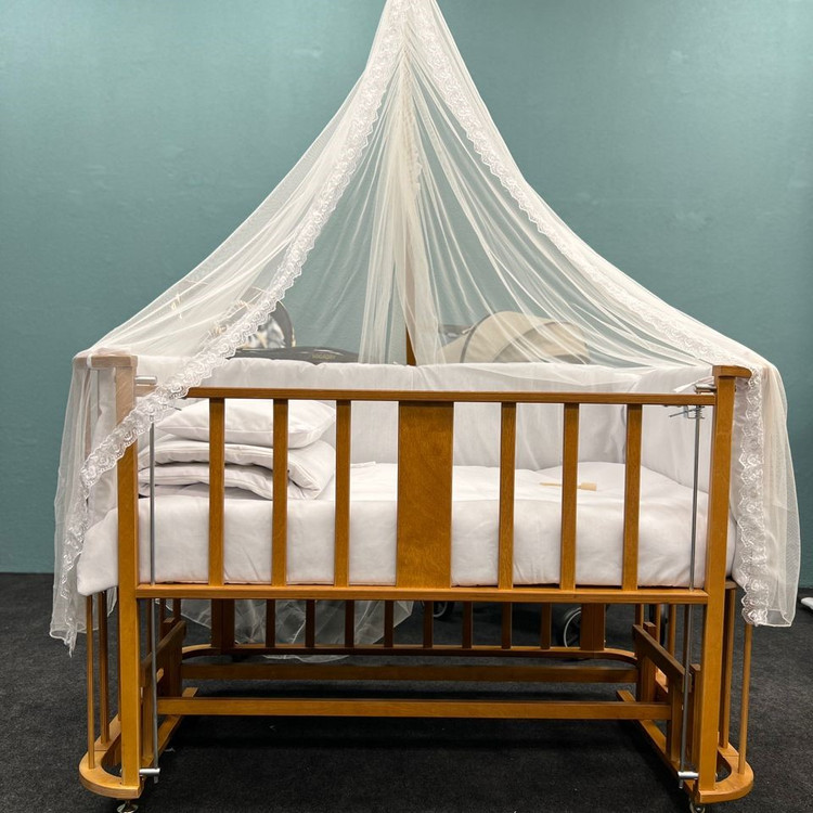 تخت کنار تخت مادر سلیکا سایز ۱۰۰ رنگ کرم با دورتختی سفید