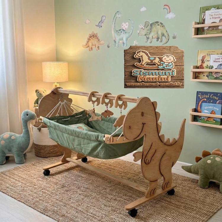 گهواره سنتی دایناسور با تاب خوردن ملایم و بیصدا