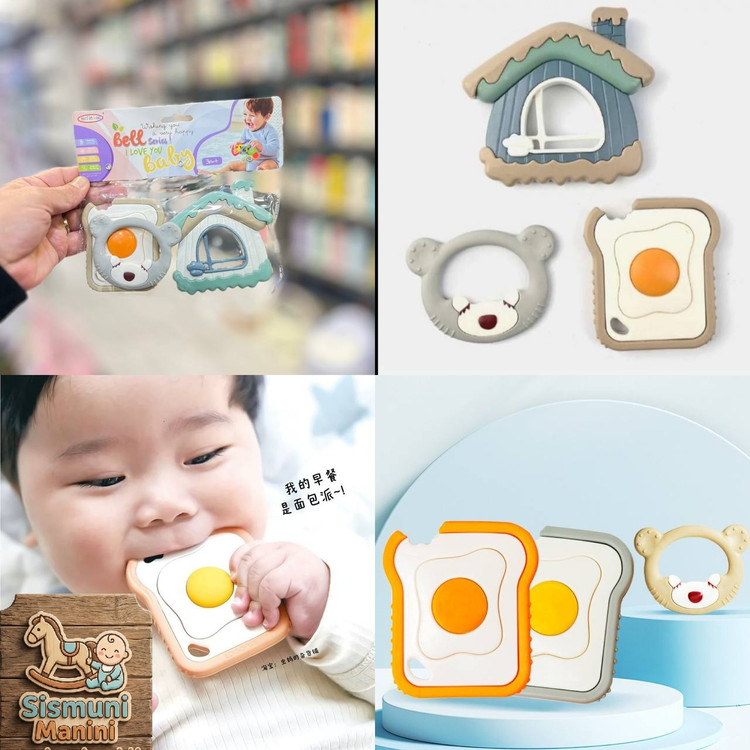 ست جغجغه ۳ تکه طرح کلبه برای تحریک حواس نوزاد