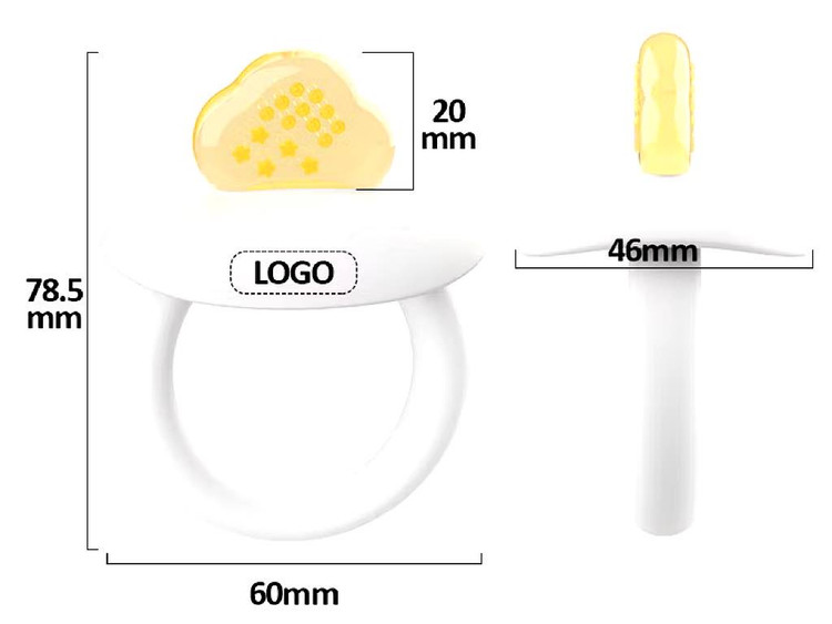 دندانگیر پستانکی دو تایی با قاب شفاف برای تسکین لثه