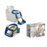 صندلی نردبانی توالت کودک آبی روشن برای آموزش استقلال