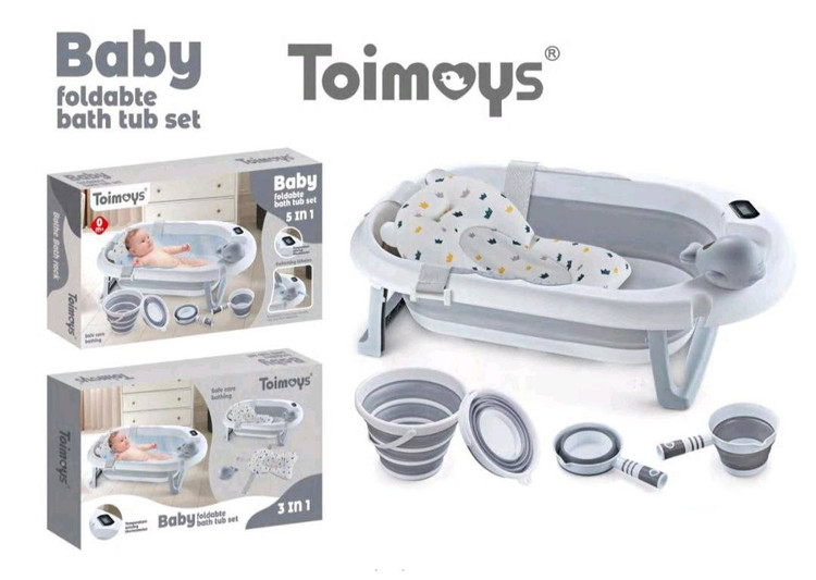 ست وان حمام توی مویز ۵ تکه با آسانشور پفکی و وان تاشو سیسمونی مانی نی