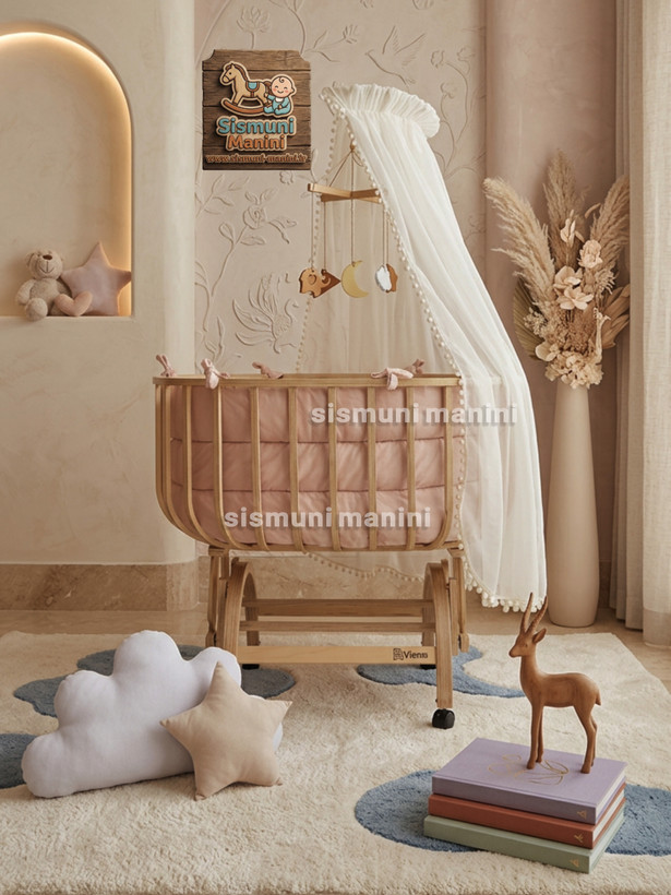 تخت چوبی پلایوود روسی ویونا با چرخهای روان و رنگ کرم طوسی