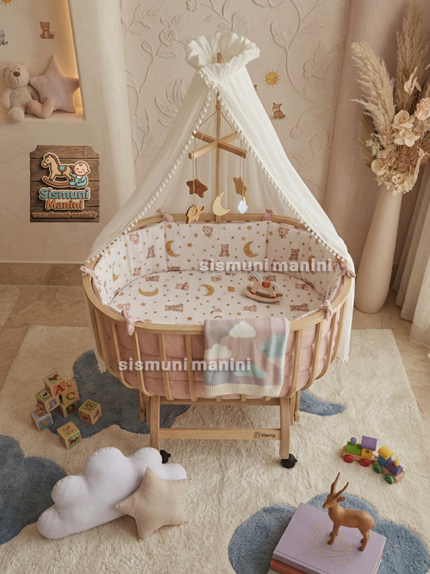 تخت گهواره بیضی ویونا با ۵ سال ضمانت چوب و سرویس کامل