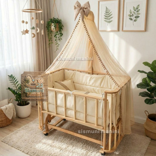 تخت کنار مادر 90×۹۰ با چرخهای روان و جابهجایی آسان