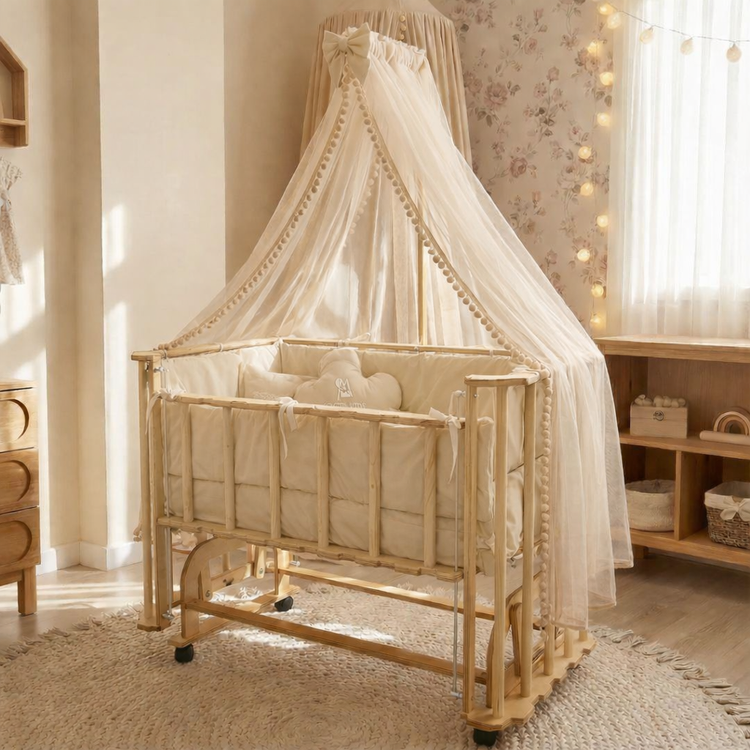 تخت و گهواره ۵۰×۹۰ درجه یک کنار مادر سیسمونی مانی نی