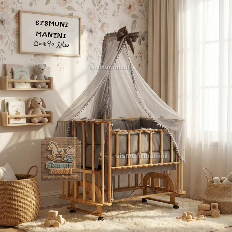 تخت و گهواره ۵۰×۹۰ درجه یک کنار مادر سیسمونی مانی نی