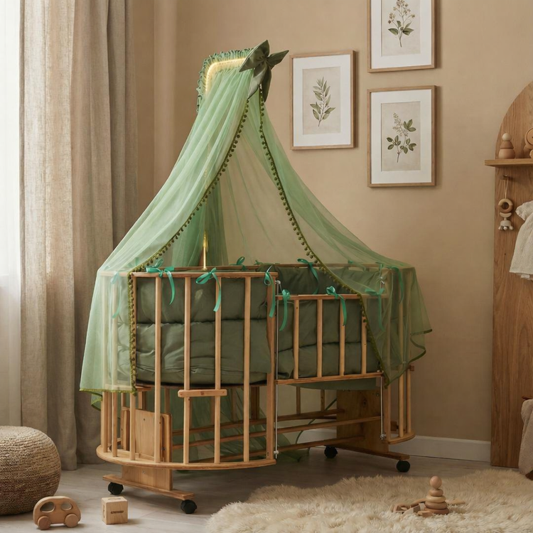 تخت کنار مادر بیضی ۷۰×۱۳۰ درجه یک با تنظیم ارتفاع و شیب آنتی رفلاکس سیسمونی مانی نی