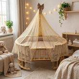 تخت گهوارهای ۷۰×۱۳۰ با چوب پلایوود ضدآب و لبههای گرد ایمن