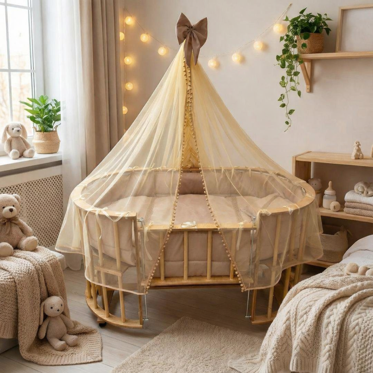 تخت گهوارهای ۷۰×۱۳۰ با چوب پلایوود ضدآب و لبههای گرد ایمن