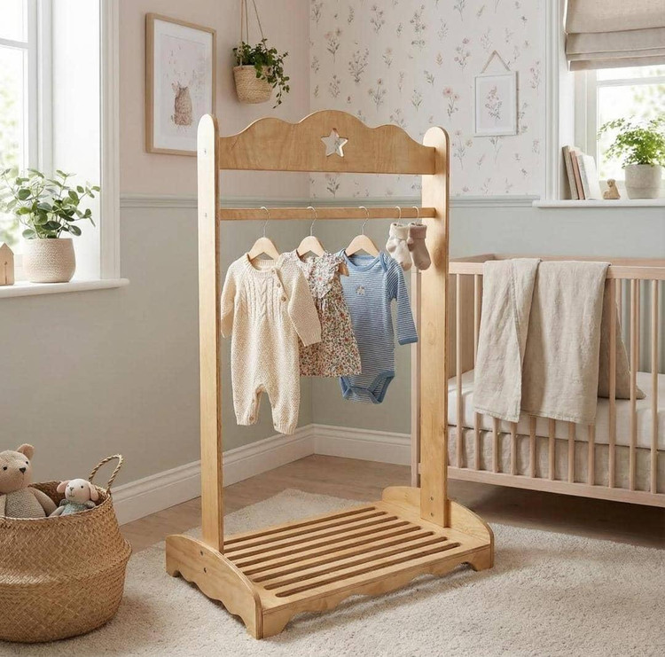 چوب لباسی اتاق کودک از پلای وود ضدآب روسی با میله گرد