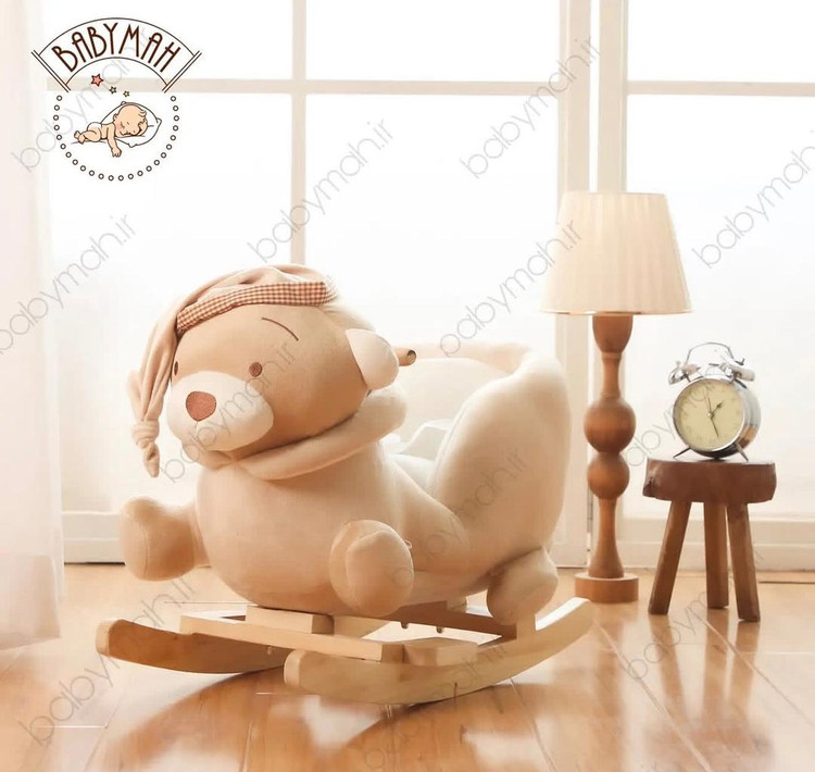 راکر مبلی کودک خرس تدی رنگ کرم سیسمونی مانی نی