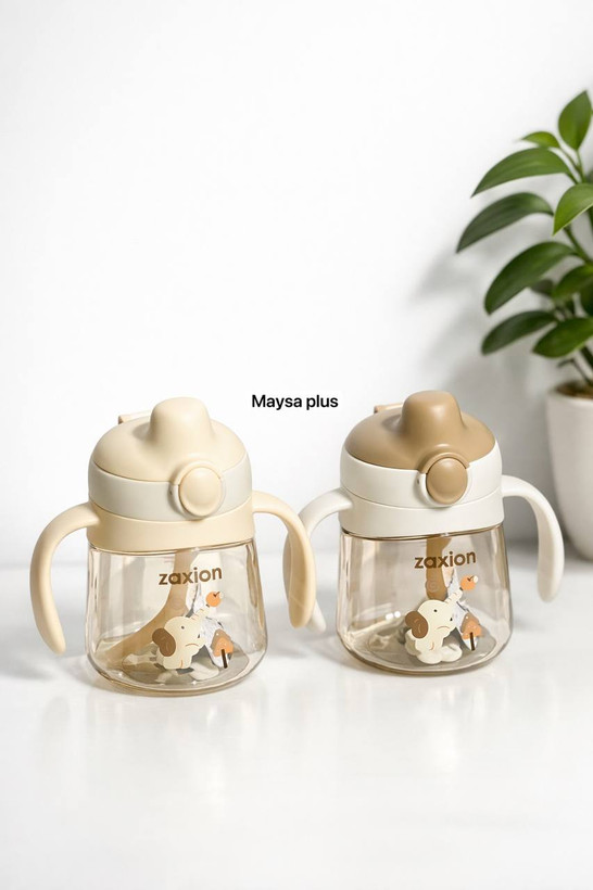 لیوان آبخوری نی دار دسته دار جدید Zaxion سیسمونی مانی نی