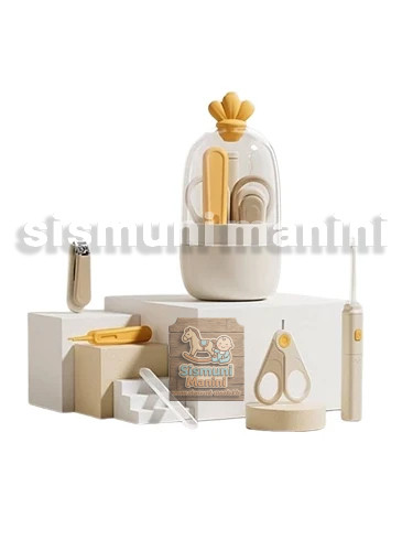 ست ناخنگیر کودک 6 تکه تاج دار همراه با قاب | ناخن گیر نوزاد سیسمونی مانی نی