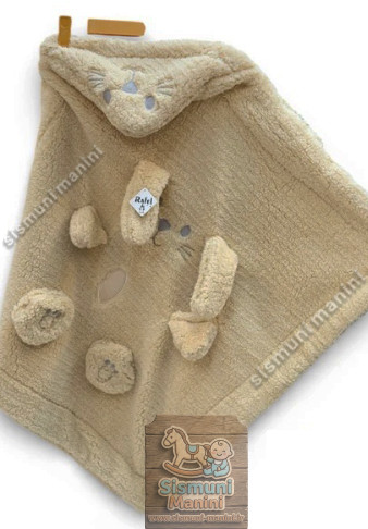 پتو دورپیچ نوزادی کلاهدار(کلاه دار) طرح خرگوش جنس تدی سیسمونی مانی نی