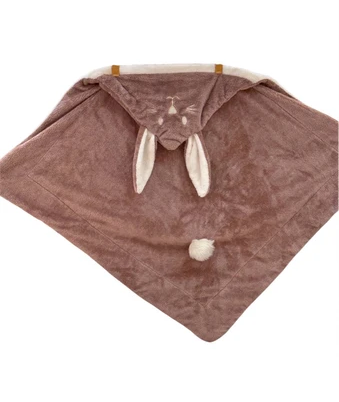 پتو دورپیچ نوزادی کلاهدار(کلاه دار) طرح حیوانات جنس پولیشی سیسمونی مانی نی