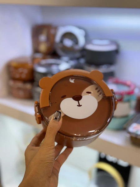 فلاسک و ظرف غذاخوری داخل استیل مدل تدی سیسمونی مانی نی