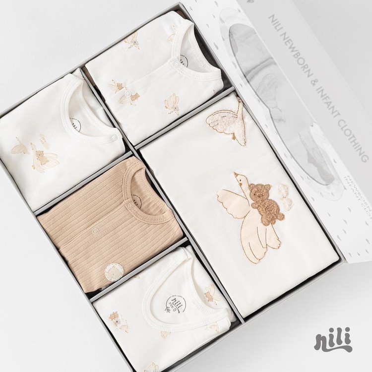 ست بیمارستانی برند نیلی 13تکه درجه یک پارچه پنبه سری جدید سیسمونی مانی نی