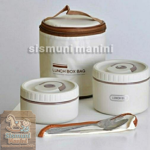ظرف غذای کودک (لانچ باکس) دو تکه داخل استیل به همراه کاور عایق در سیسمونی مانی نی