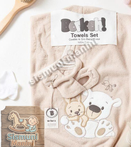 حوله دورپیچ کلاه دار با پاپوش نوزاد برکه با طرح خرس و خرگوش کلاه دار سیسمونی مانی نی