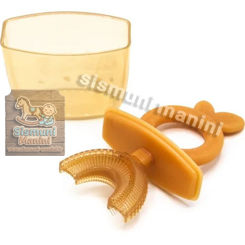 مسواک سیلیکونی کودک مدل 360 درجه چرخشی سری یو با برس نرم baby crown سیسمونی مانی نی
