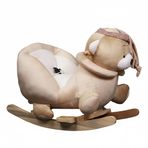 خرید راکر مبلی کودک خرس تدی رنگ کرم - تصویر اصلی محصول