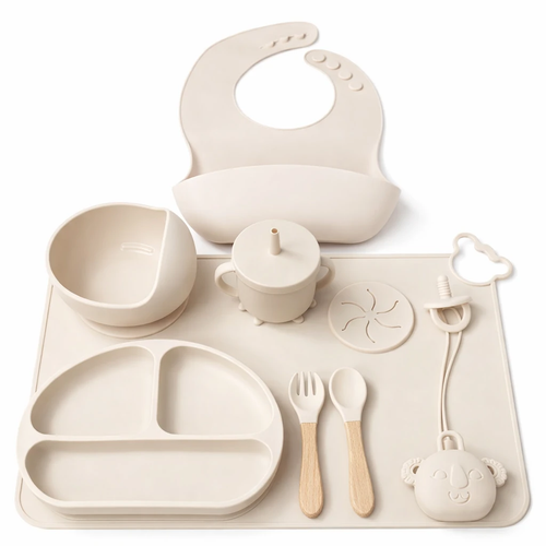 ست غذاخوری سیلیکونی 11 تکه سیسمونی مانی نی کاملا Bpa free