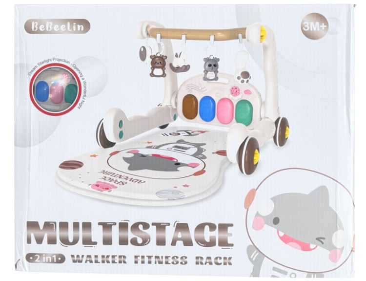 تشک بازی واکر شو موزیکال دوکاره bebeelin طرح کوسه سیسمونی مانی نی