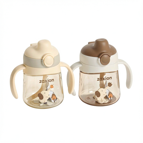 خرید لیوان آموزشی آبخوری نی دار دسته دار جدید Zaxion طرح هی اور شی - تصویر اصلی محصول