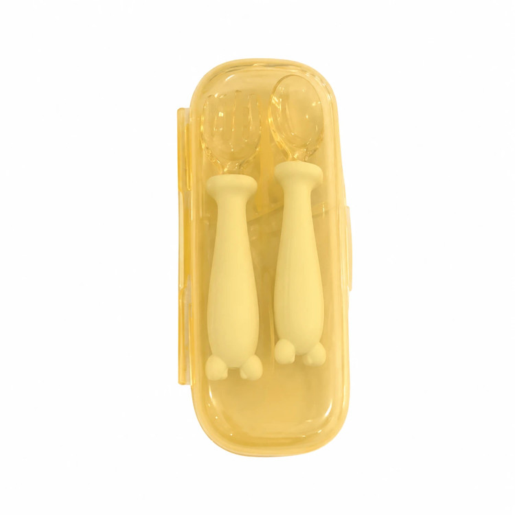 Silicone Baby Spoon & Fork Set - He Or She Design