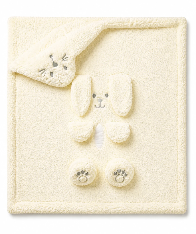 Baby wrap towel, rabbit design, in Sismuni Manini