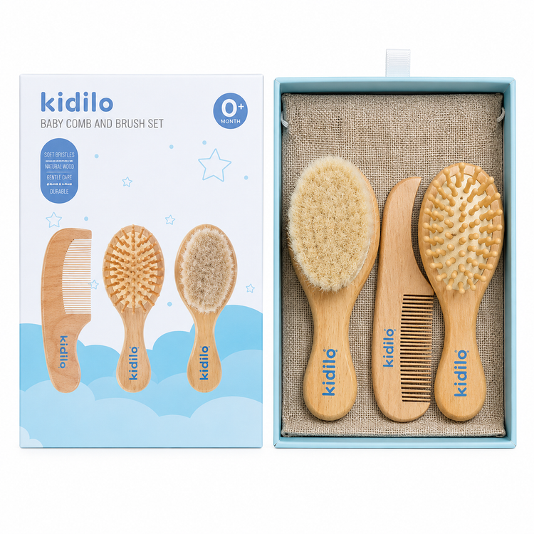ست شانه و برس چوبی کیدیلو Kidilo آلمان - سیسمونی مانی نی