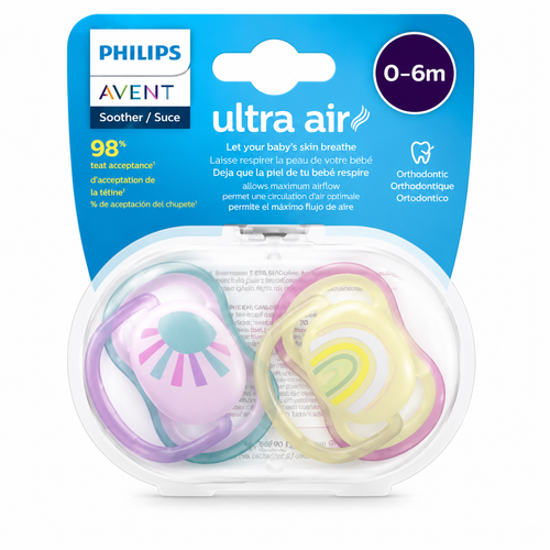پستانک دو عددی و ارتودنسی اونت مدل UltraAir صفر تا شش ماه