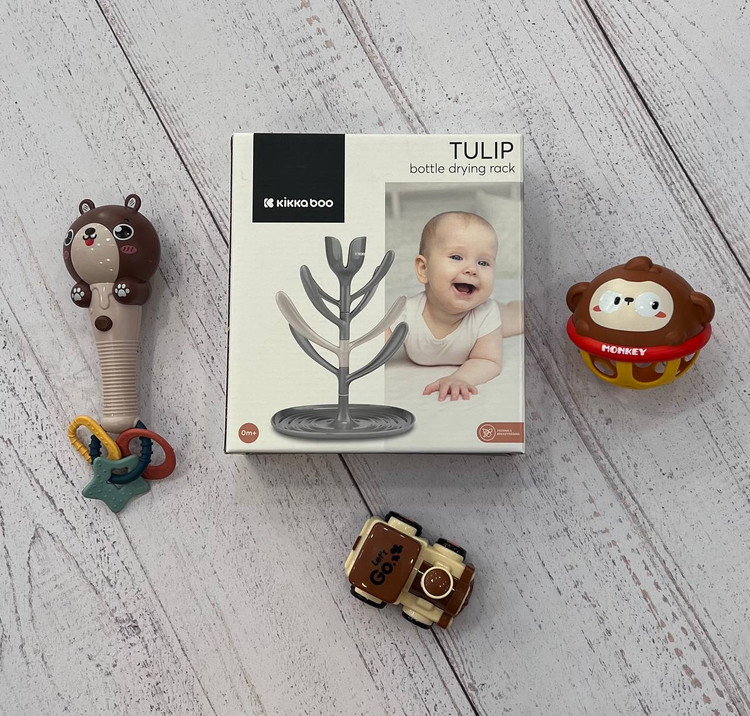 آبچکان درختی شیشه شیر و لوازم نوزاد کیکابو Kikkaboo مدل Tulip در سیسمونی مانی نی