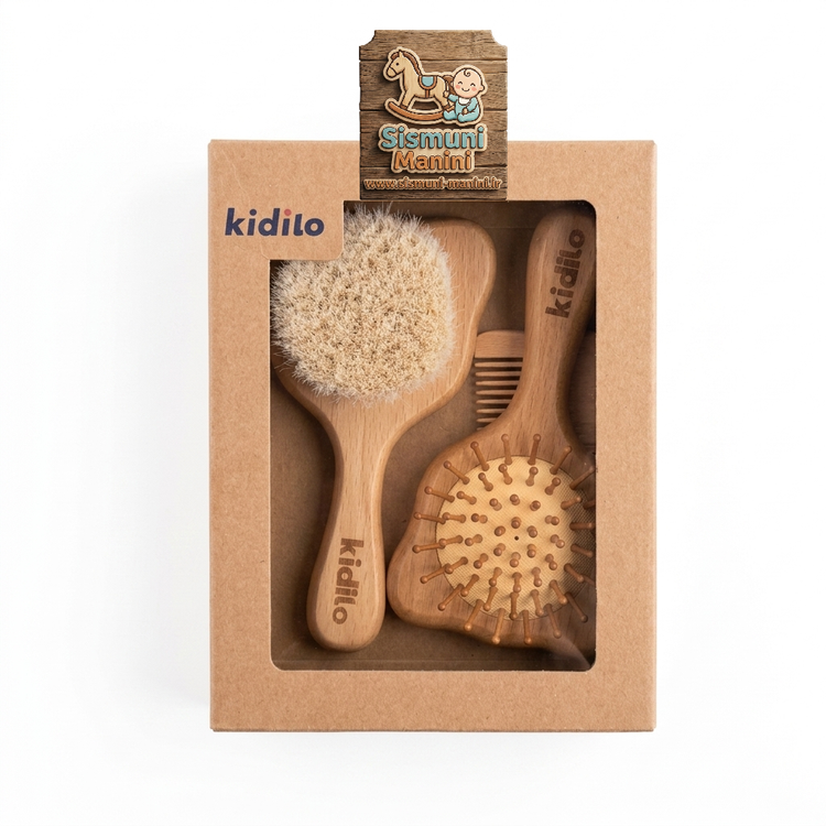ست شانه و برس چوبی طرح دار کیدیلو Kidilo آلمان در سیسمونی مانی نی